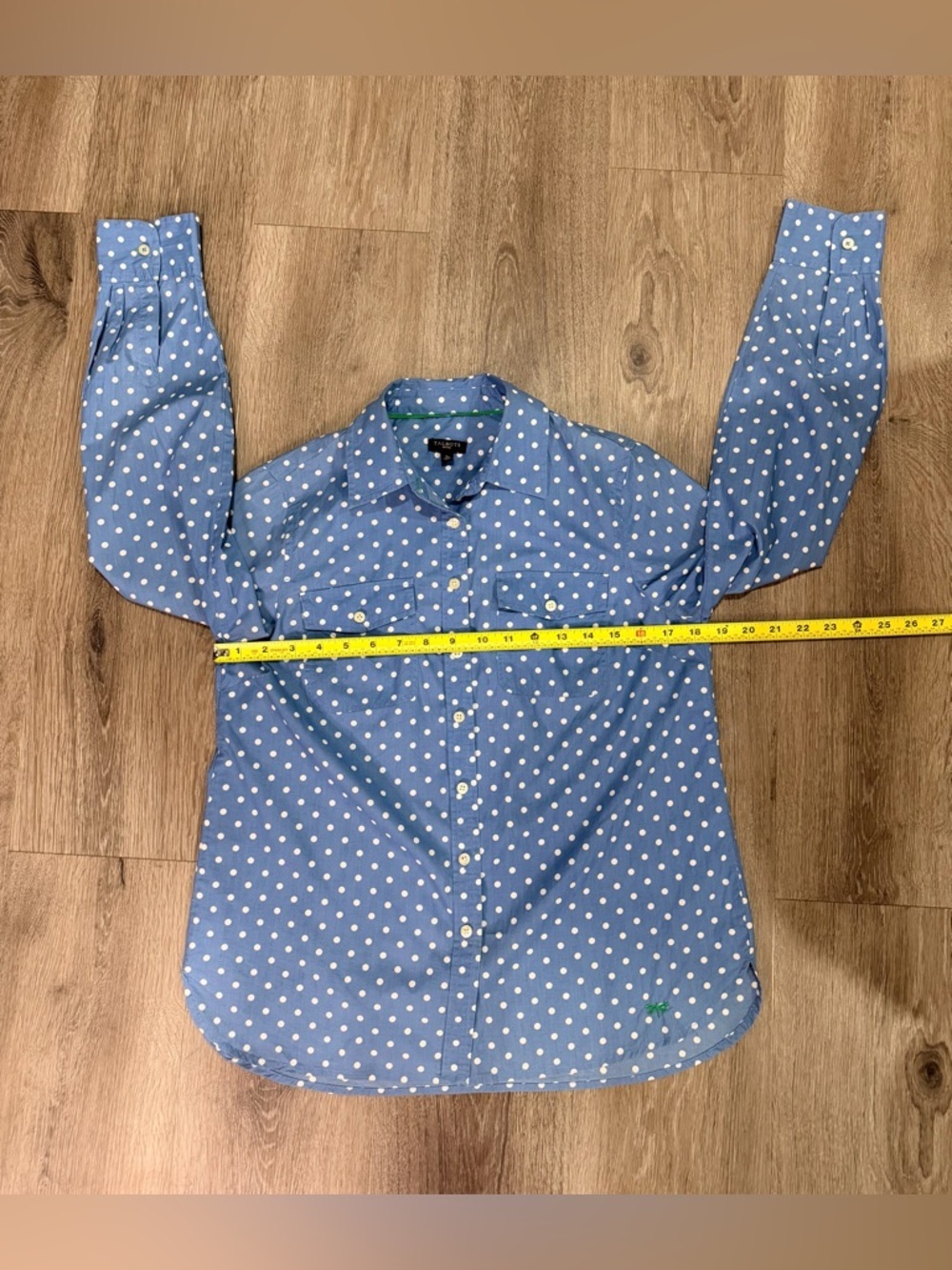 Talbots Blue Polka Dot Button-Up Shirt - Picture 4 of 8